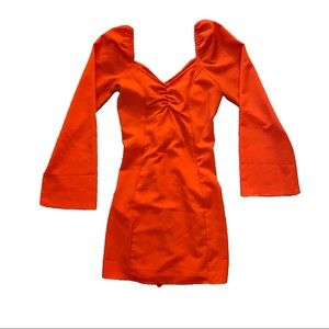 BLOOD ORANGE LONG SLEEVE DRESS